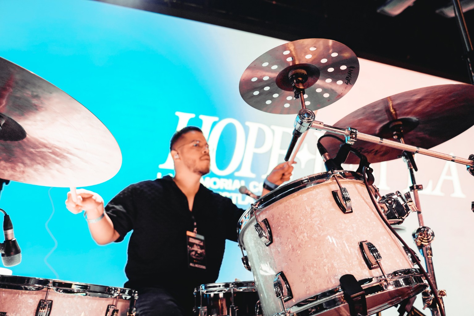 Kevin Michael Chong performing on drums at Hopefest 2026