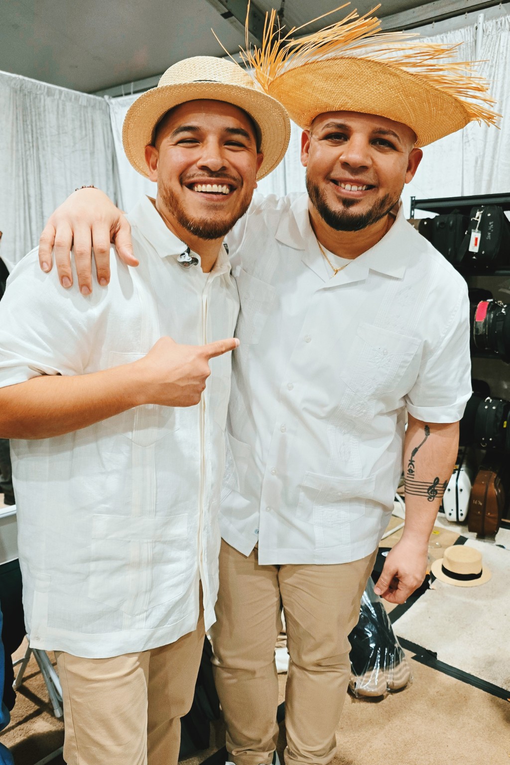 Kevin Michael Chong with a fellow Super Bowl LX halftime performer